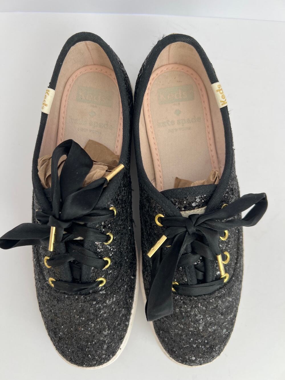 Keds x Kate Spade New York Champion Black Glitter Sneakers Women's Size 5